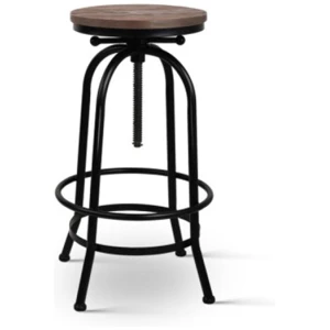 Rustic Industrial Round Bar Stool