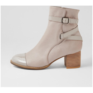 Sadzis Smoke Patent Leather Ankle Boots