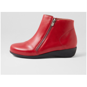 Samael Xf Dark Red Leather Ankle Boots