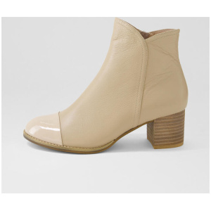 Saraid Cafe Patent Leather Ankle Boots