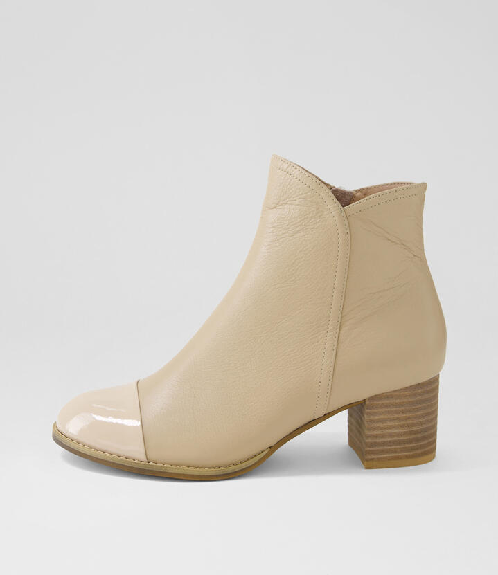 Saraid Cafe Patent Leather Ankle Boots