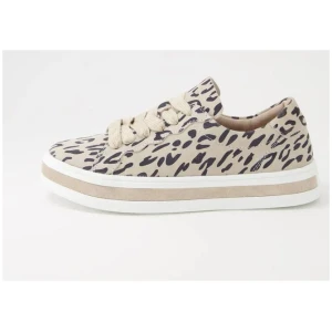 Sass Sneaker Almond Leopard Suede Sneakers