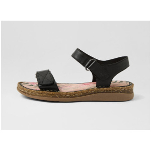Selly Black Leather Sandals
