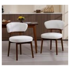 Set Of 2 Bayville Dining Chairs White 2 Seater