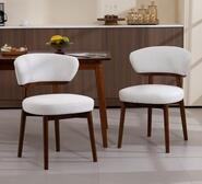 Set Of 2 Bayville Dining Chairs White 2 Seater