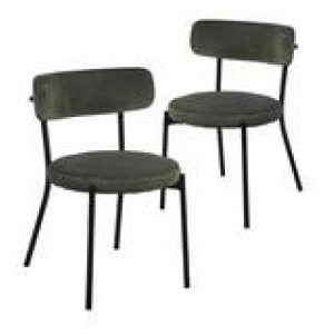 Set Of 2 Dalida Dining Chairs Green 1 Seater