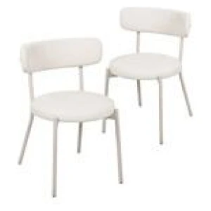 Set Of 2 Dalida Dining Chairs Neutral 1 Seater
