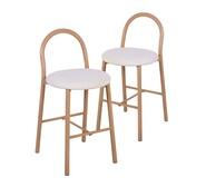 Set Of 2 Darlyn Bar Stools Neutral 1 Seater