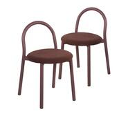 Set Of 2 Donovan Dining Chairs Red 1 Seater