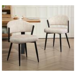 Set Of 2 Francie Dining Chairs Neutral