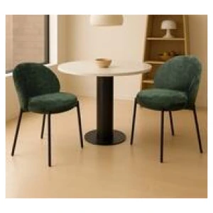 Set Of 2 Odin Olive Green Fabric Dining Chair Green