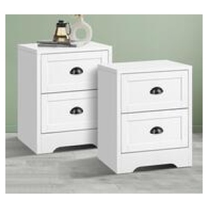 Set Of 2 Shamei Bedside Table White