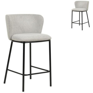 Set of 2 - Flossie 65cm Bar Stool - Coastal Light Grey by Interior Secrets - AfterPay Available