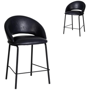 Set of 2 - Harrington Bar Stool - Full Black by Interior Secrets - AfterPay Available