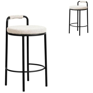 Set of 2 - Karimi 65cm Bar Stool - Clay Grey by Interior Secrets - AfterPay Available