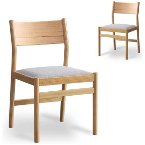 Set of 2 - Mirit Natural Dining Chair - Moon Grey by Interior Secrets - AfterPay Available