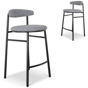 Set of 2 - Oneal 65cm Bar Stool - Lava Grey by Interior Secrets - AfterPay Available