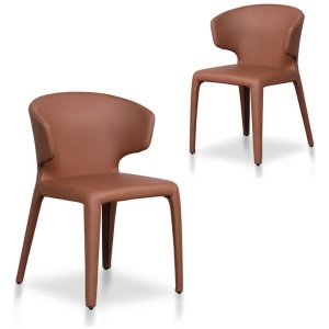 Set of 2 - Pollard Dining Chair - Brown by Interior Secrets - AfterPay Available
