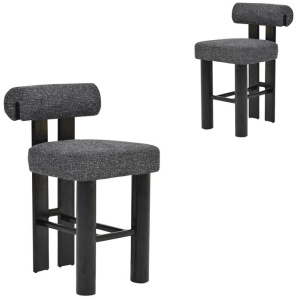 Set of 2 - Remy Black Barstool - Field Charcoal by Interior Secrets - AfterPay Available