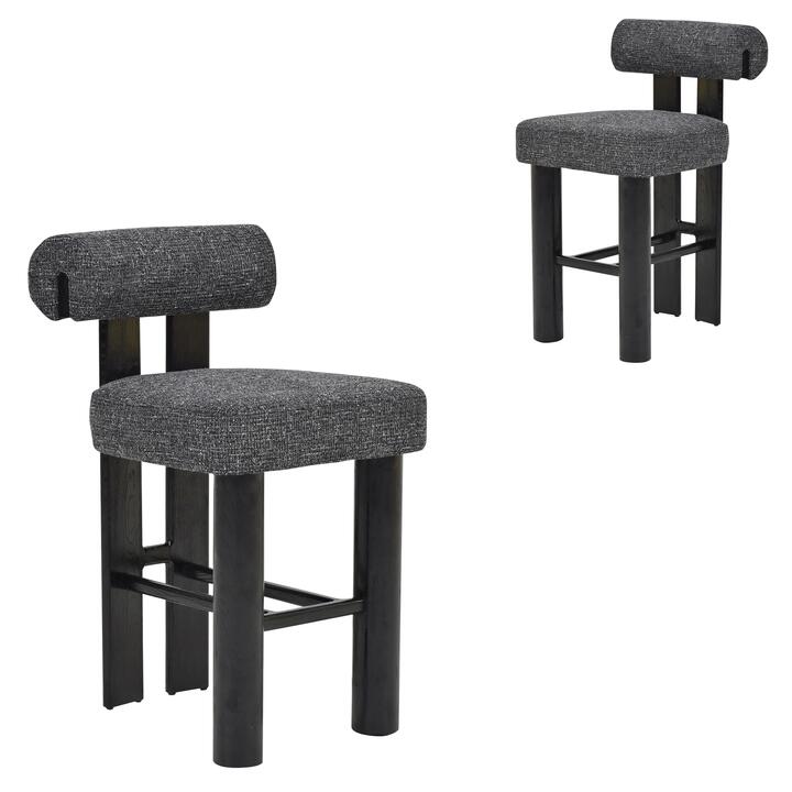 Set of 2 - Remy Black Barstool - Field Charcoal by Interior Secrets - AfterPay Available
