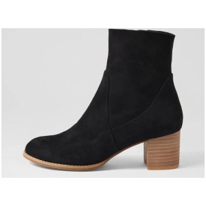 Shadan Dj Black Natural Heel Suede Black Natural Heel