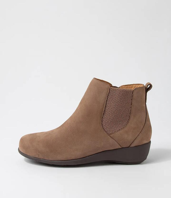 Shanghai Xf Taupe Tumble Nubuck Chelsea Boots