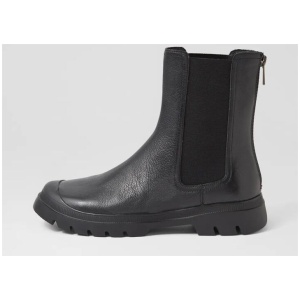 Shanti Black Leather Ankle Boots