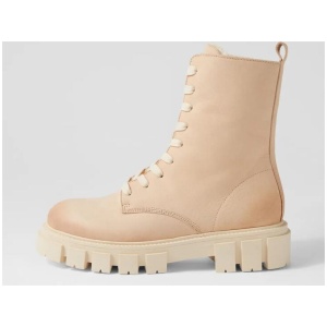 Shear Ecru Nubuck Lace Up Boots