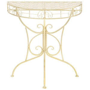 Side Table Vintage Style Half Round Metal