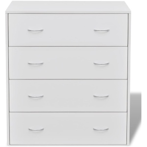 Sideboard With 4 Drawers 60 x 30.5 x 71 Cm - White