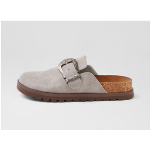 Sienna Grey Microsuede Flat Shoes
