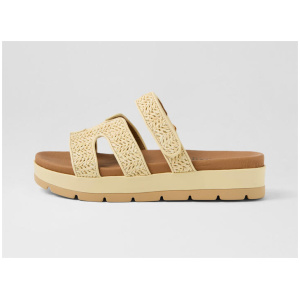 Simmie Vanilla Synthetic Raffia Sandals