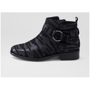 Simonte Xf Black Embossed Leather Ankle Boots
