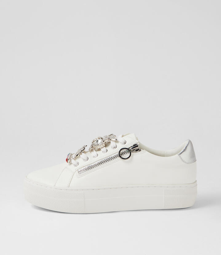 Sinder White Silver Multi Sneakers