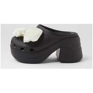 Siren Rosette Clog Black Croslite Mules