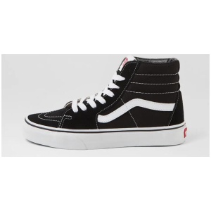 Sk8 Hi W Black White Suede Canvas Sneakers