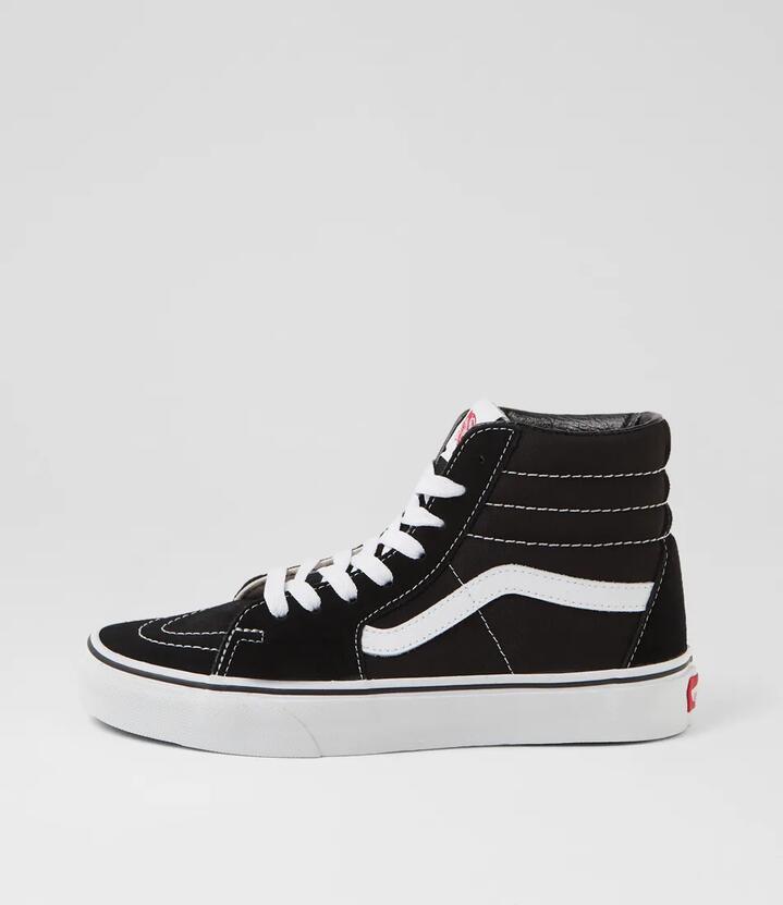 Sk8 Hi W Black White Suede Canvas Sneakers