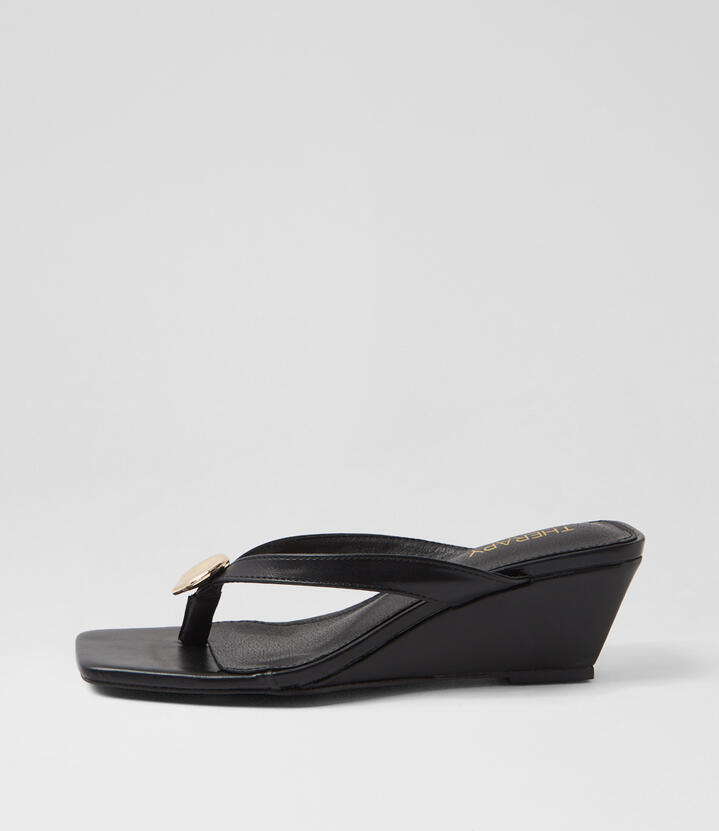 Slant Black Sandals