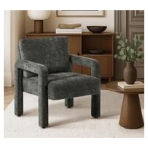 Sobel Velvet Armchair Grey 1 Seater
