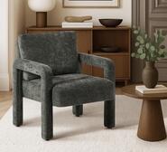Sobel Velvet Armchair Grey 1 Seater