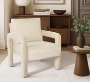 Sobel Velvet Armchair Neutral 1 Seater