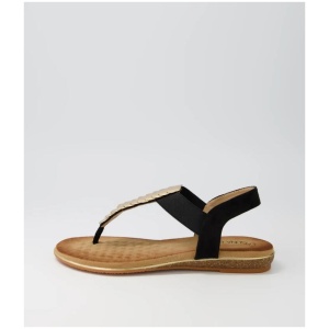Splendid Black Microsuede Sandals