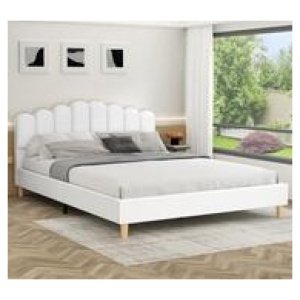 Starkville Queen Pu Bed Frame White