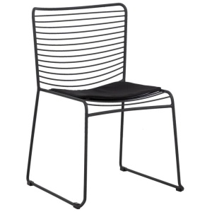Stella Steel Black Powder Coat Dining Chair with Seat Pad