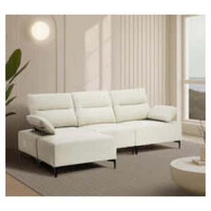 Suma 4 Seater Modular Sofa W/ Side Pocket And Ottoman Neutral