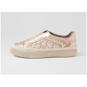 Tabian Champagne Natural Leather Lace Up Flats