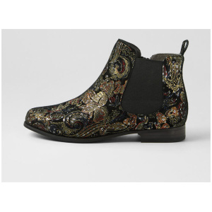 Talia Xf Black Royal Print Suede Chelsea Boots