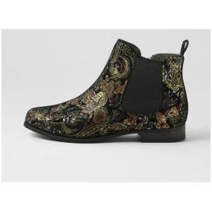 Talia Xf Black Royal Print Suede Chelsea Boots