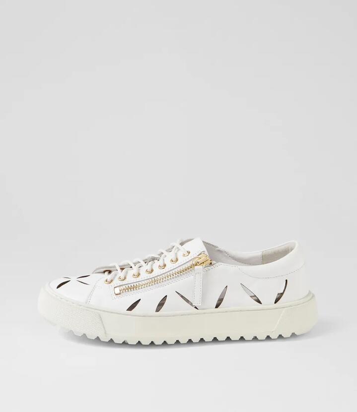 Tamela White Leather Sneakers