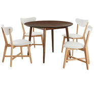Tara 4 Seater Dining Table Set With Elke Chairs White